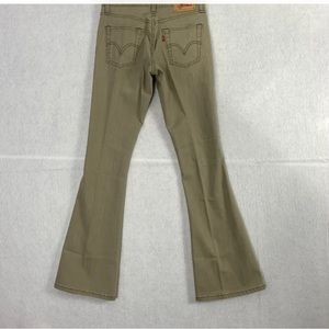 Levis 519 Jeans Womens Juniors Size 9 Long Stretch Low Flare Tan Denim